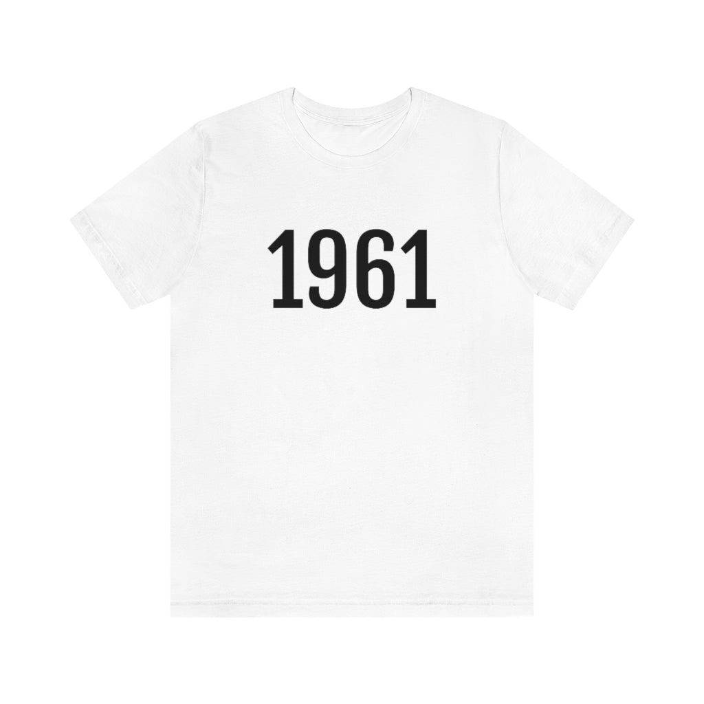 T-Shirt with Number 1961 On | Numbered Tee White T-Shirt Petrova Designs