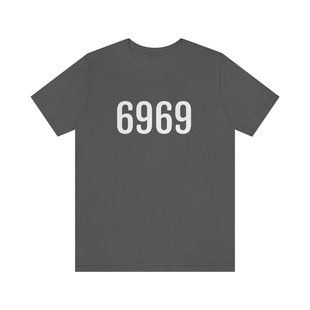 T-Shirt with Number 6969 On | Numbered Tee Asphalt T-Shirt Petrova Designs
