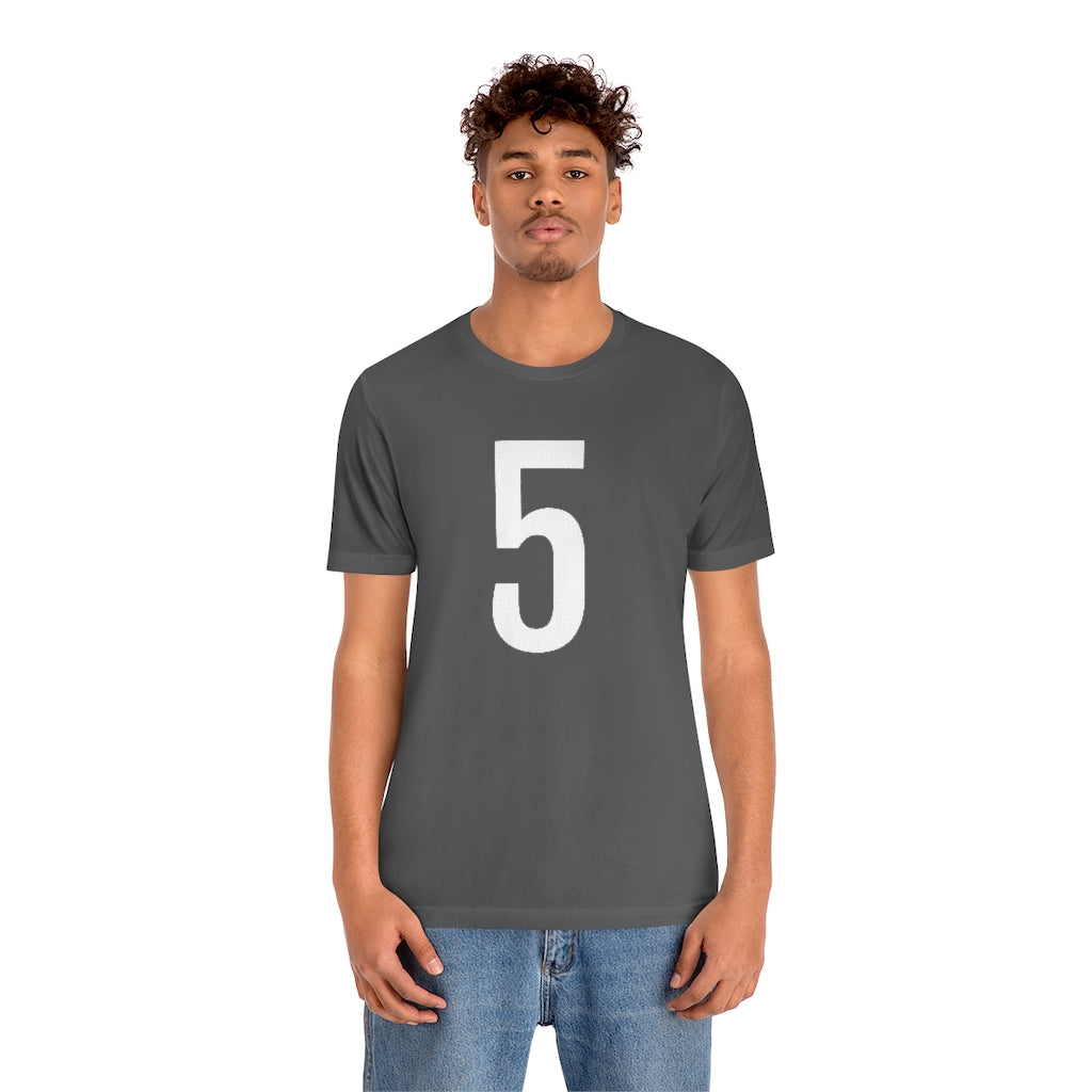 T-Shirt with Number 5 On | Numbered Tee T-Shirt Petrova Designs