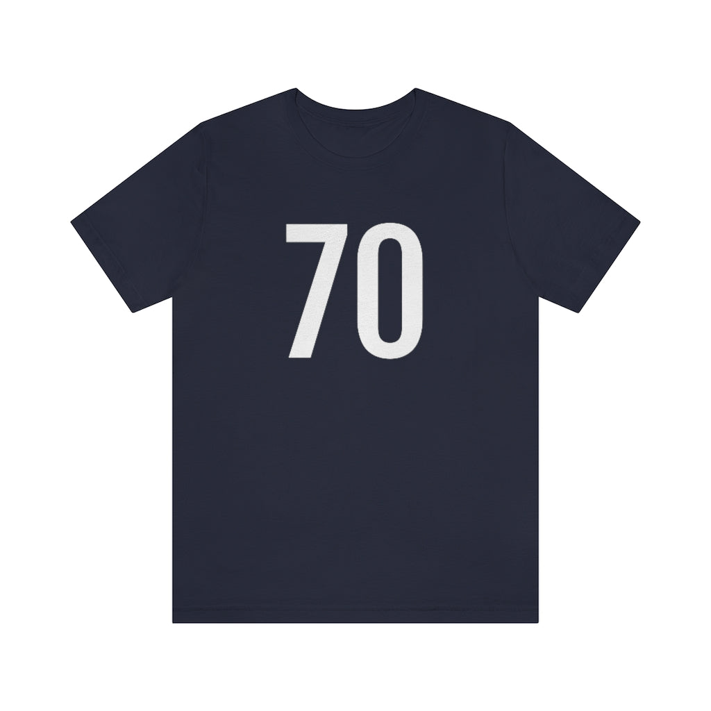 T-Shirt with Number 70 On | Numbered Tee Navy T-Shirt Petrova Designs