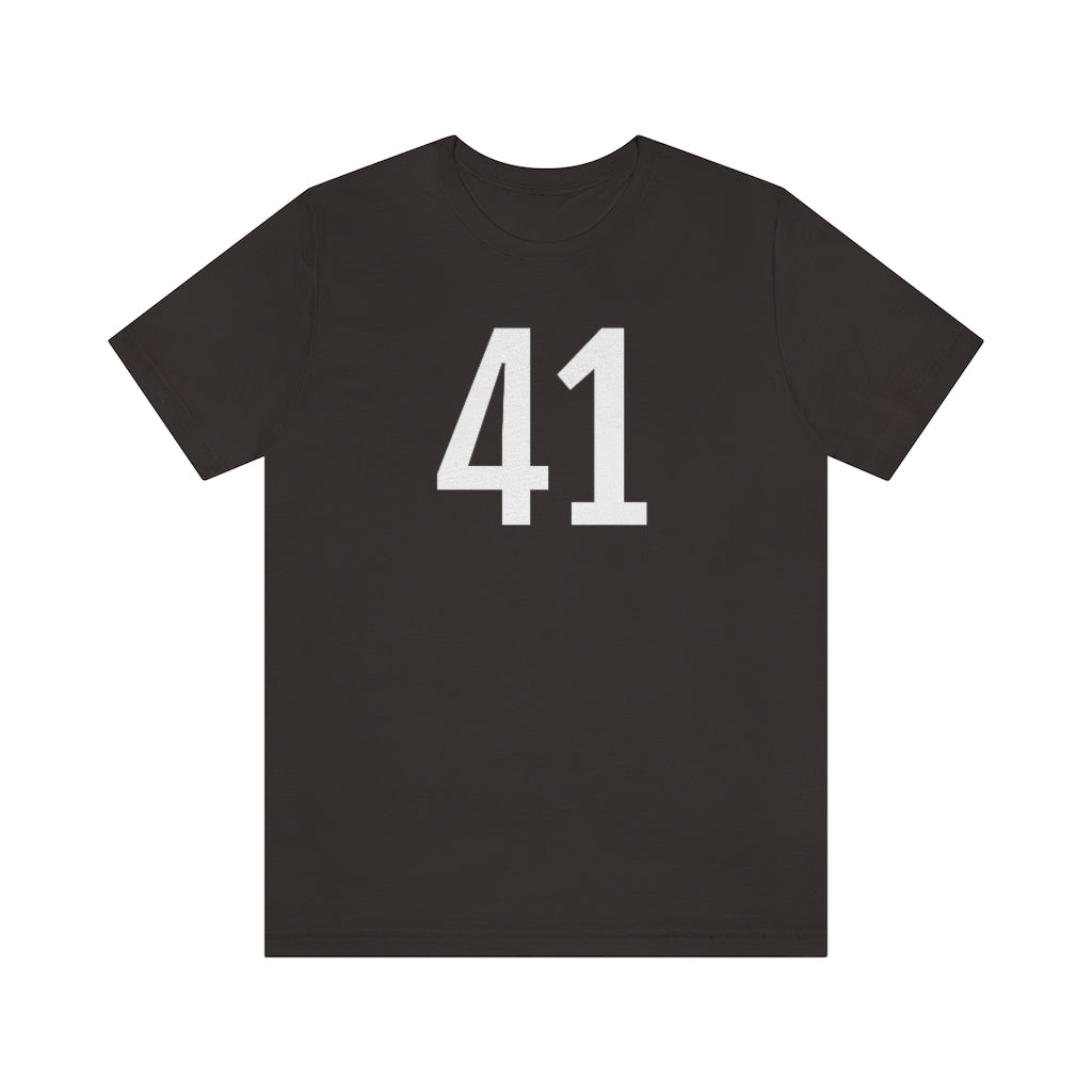T-Shirt with Number 41 On | Numbered Tee Brown T-Shirt Petrova Designs