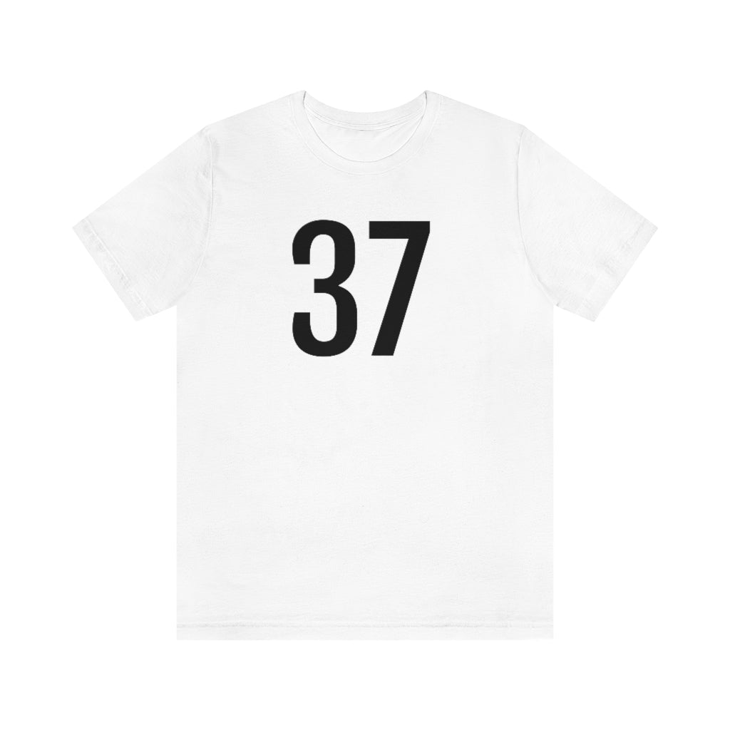 T-Shirt with Number 37 On | Numbered Tee White T-Shirt Petrova Designs
