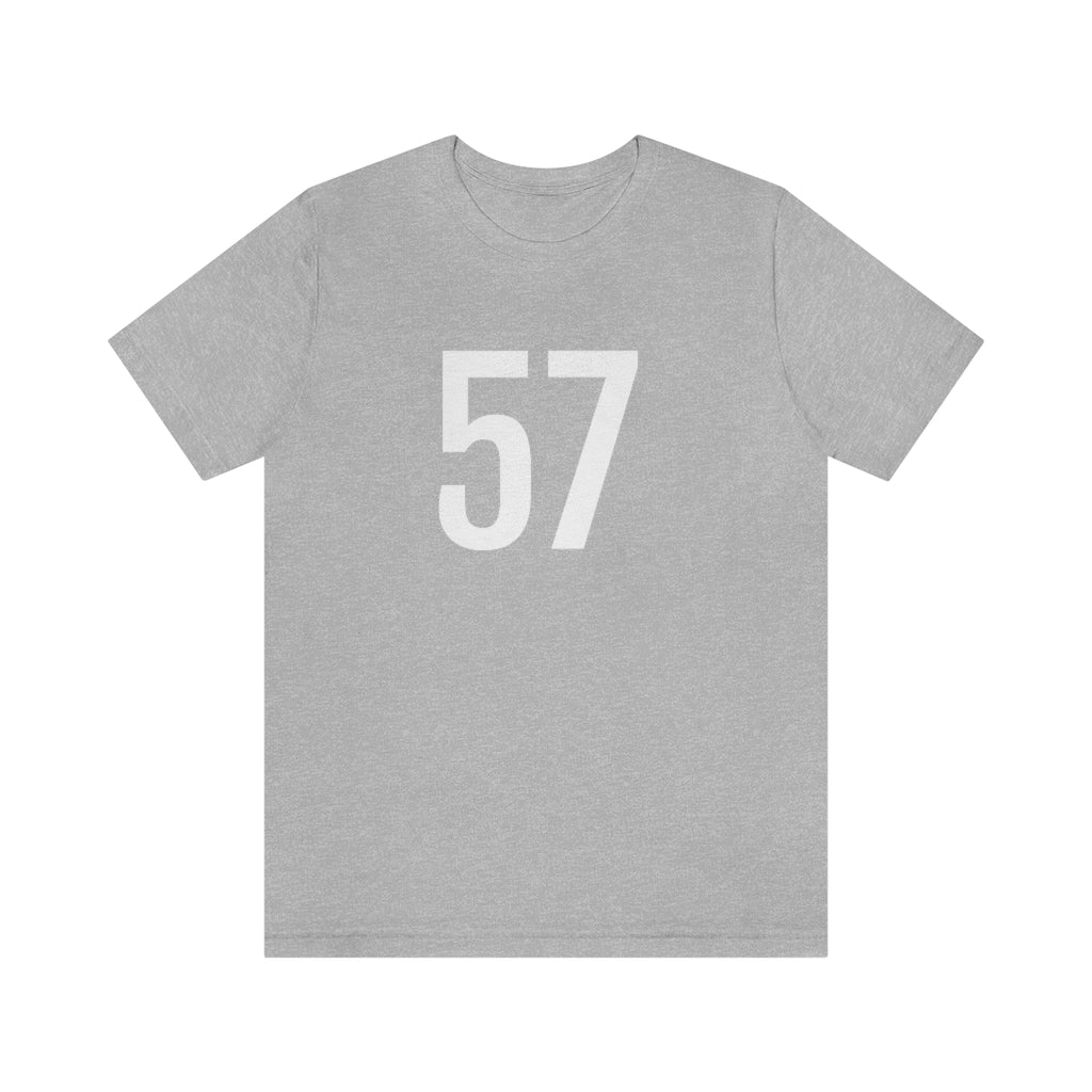 T-Shirt with Number 57 On | Numbered Tee Athletic Heather T-Shirt Petrova Designs