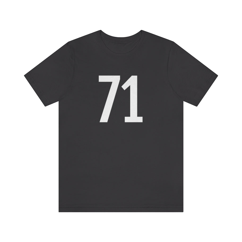 T-Shirt with Number 71 On | Numbered Tee Dark Grey T-Shirt Petrova Designs