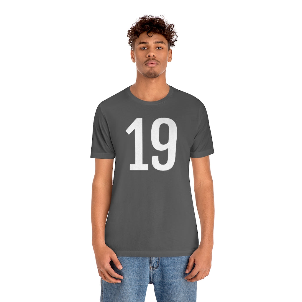 T-Shirt with Number 19 On | Numbered Tee T-Shirt Petrova Designs