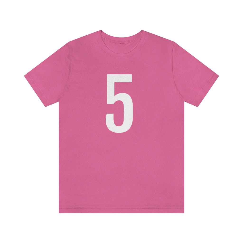 T-Shirt with Number 5 On | Numbered Tee Charity Pink T-Shirt Petrova Designs
