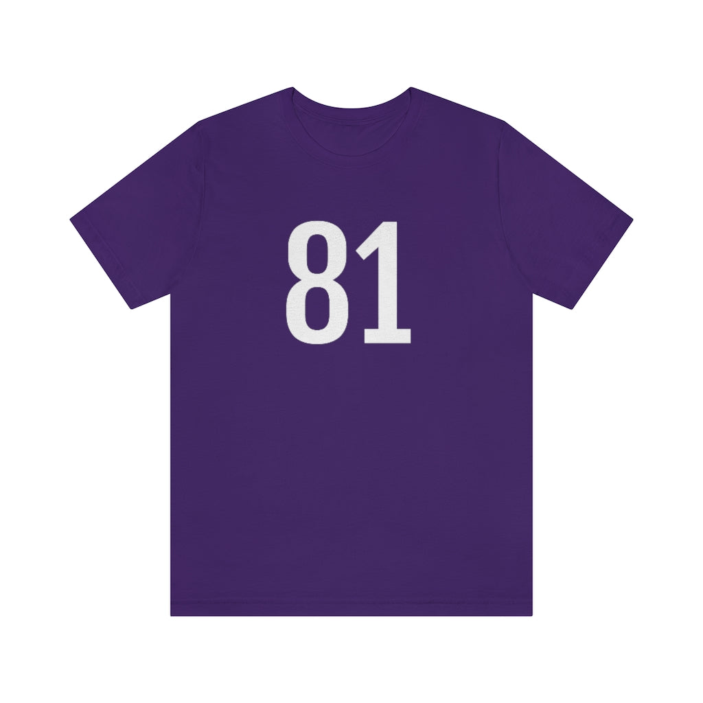 T-Shirt with Number 81 On | Numbered Tee Team Purple T-Shirt Petrova Designs