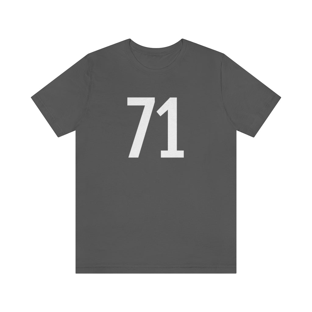 T-Shirt with Number 71 On | Numbered Tee Asphalt T-Shirt Petrova Designs