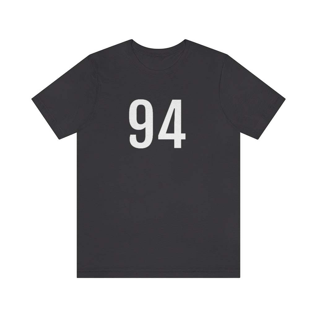 T-Shirt with Number 94 On | Numbered Tee Dark Grey T-Shirt Petrova Designs