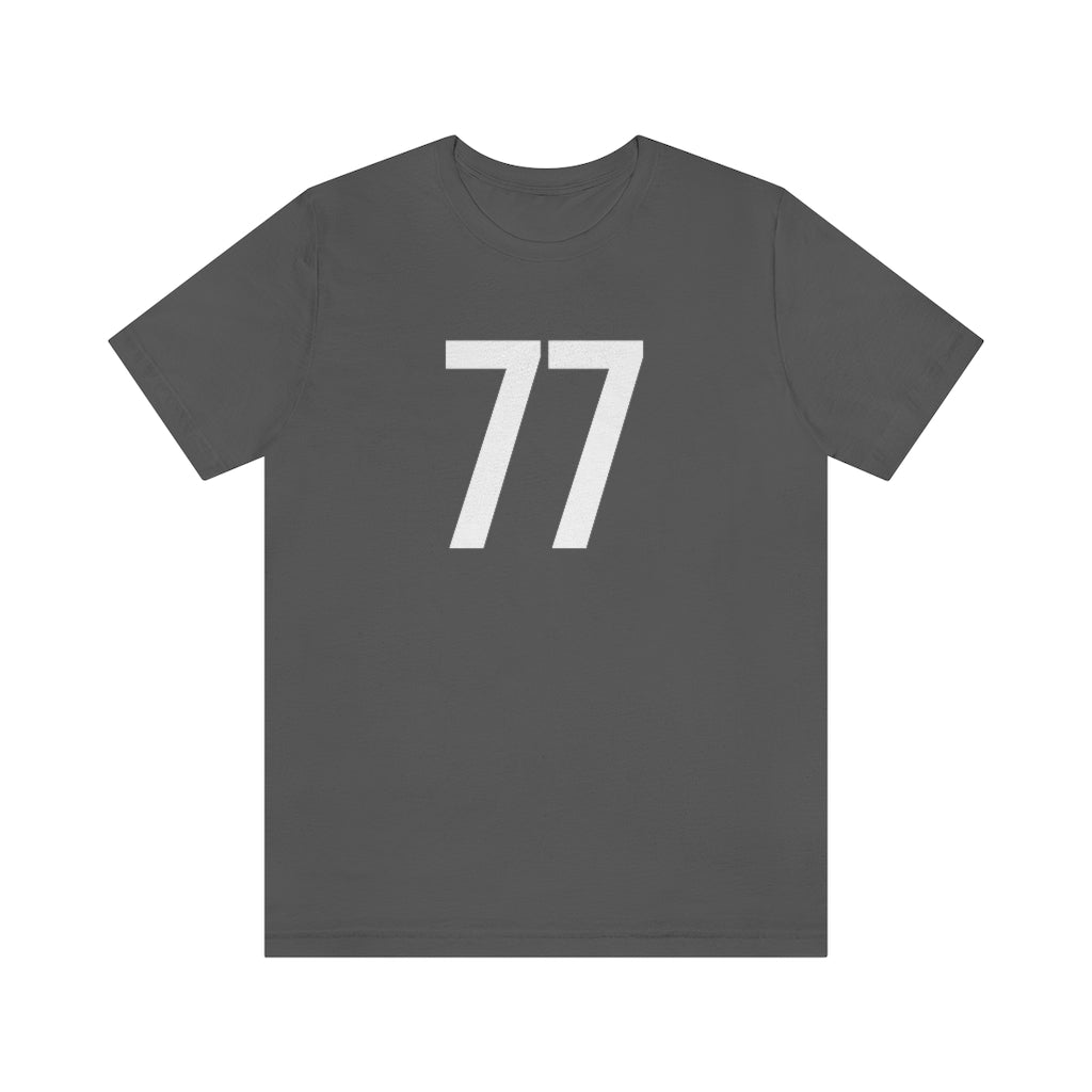 T-Shirt with Number 77 On | Numbered Tee Asphalt T-Shirt Petrova Designs