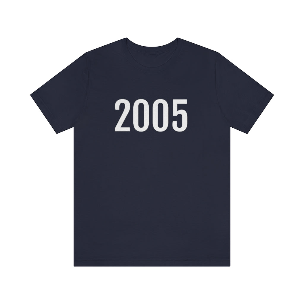 T-Shirt with Number 2005 On | Numbered Tee Navy T-Shirt Petrova Designs