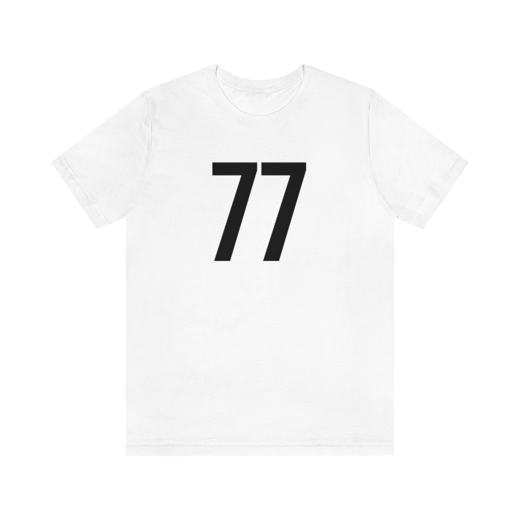 T-Shirt with Number 77 On | Numbered Tee White T-Shirt Petrova Designs