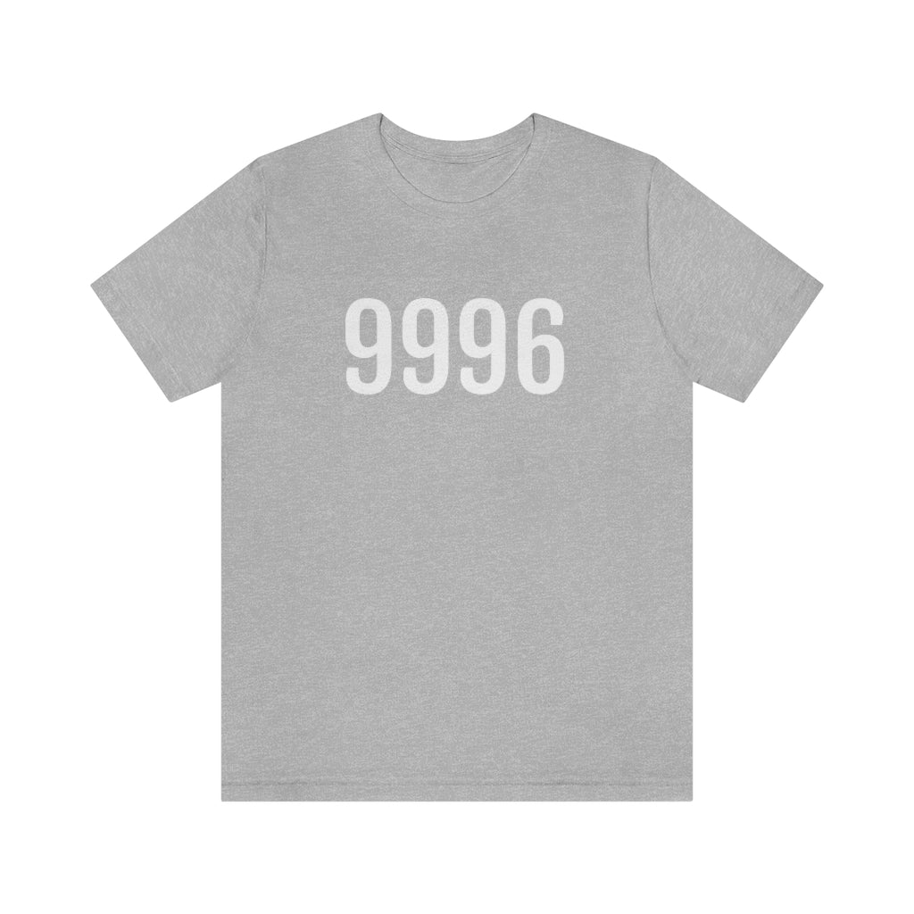 T-Shirt with Number 9996 On | Numbered Tee Athletic Heather T-Shirt Petrova Designs