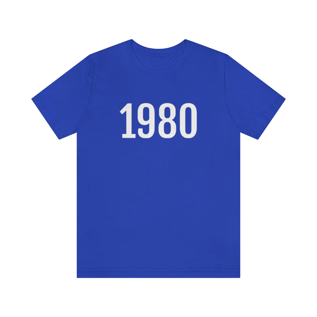 T-Shirt with Number 1980 On | Numbered Tee True Royal T-Shirt Petrova Designs