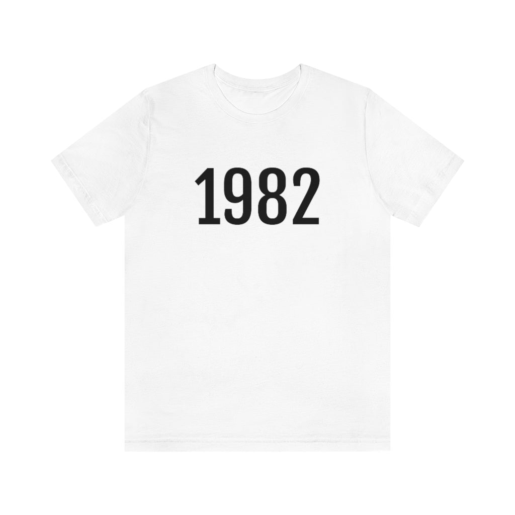 T-Shirt with Number 1982 On | Numbered Tee White T-Shirt Petrova Designs