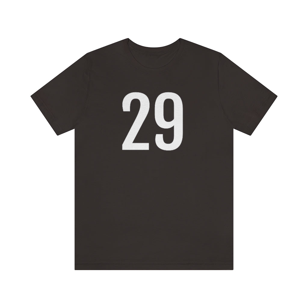 T-Shirt with Number 29 On | Numbered Tee Brown T-Shirt Petrova Designs