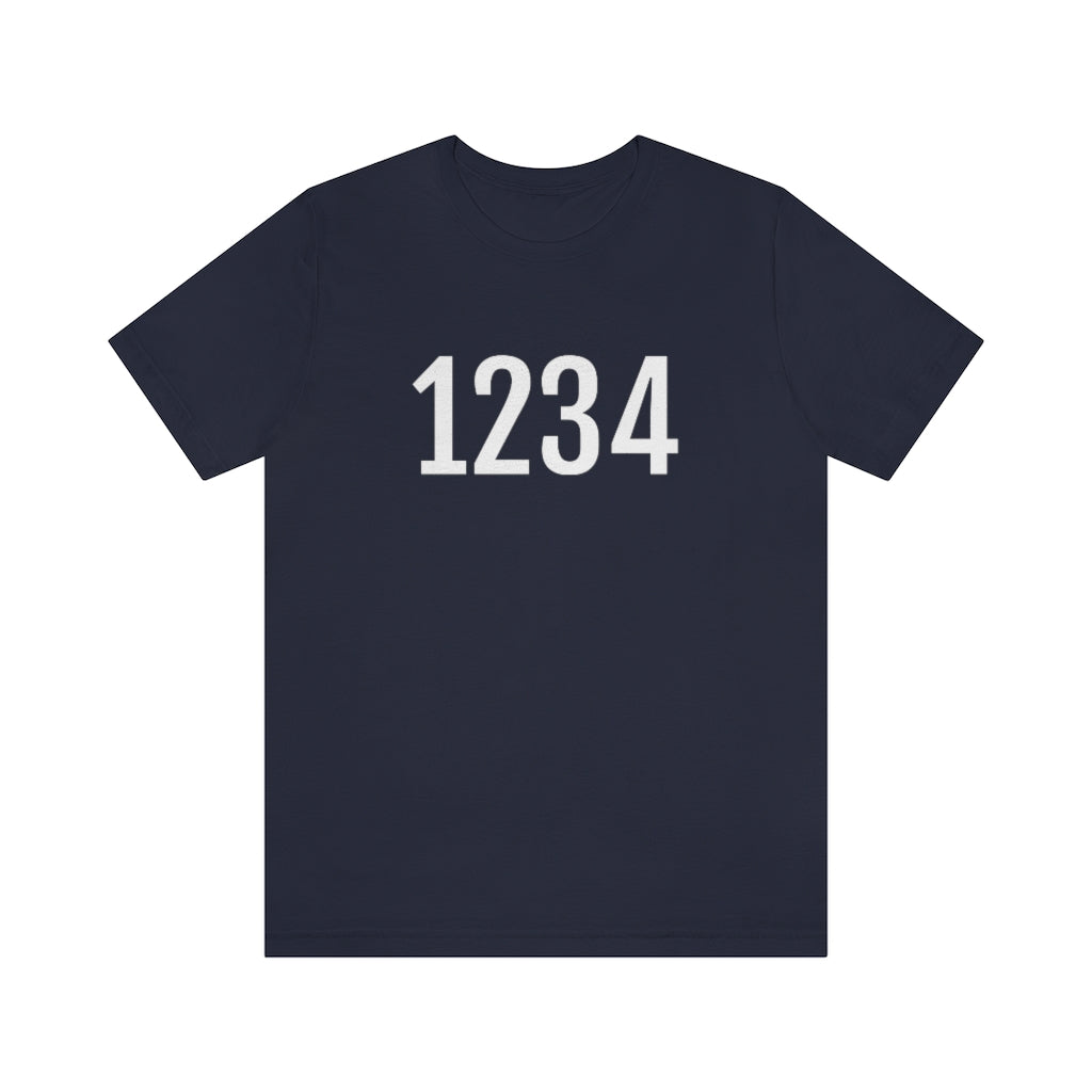T-Shirt with Number 1234 On | Numbered Tee Navy T-Shirt Petrova Designs
