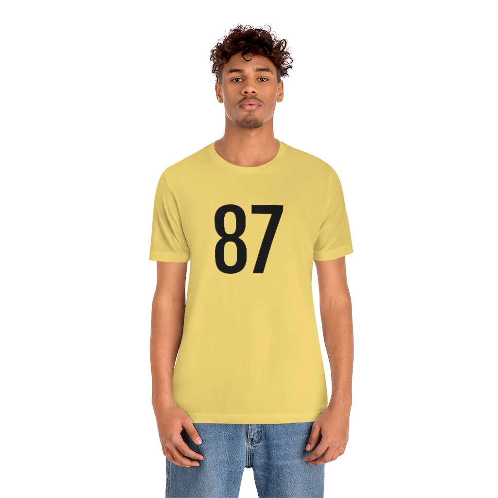 T-Shirt with Number 87 On | Numbered Tee T-Shirt Petrova Designs