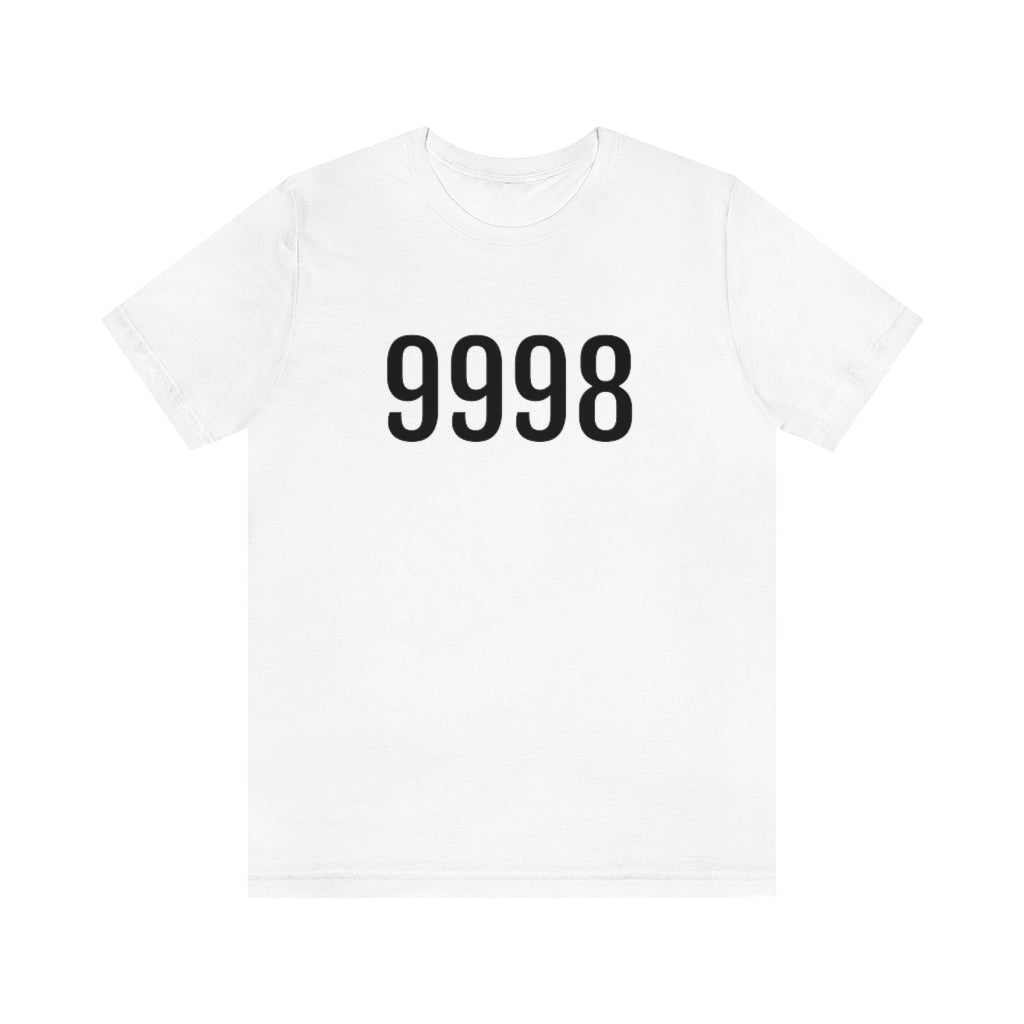 T-Shirt with Number 9998 On | Numbered Tee White T-Shirt Petrova Designs