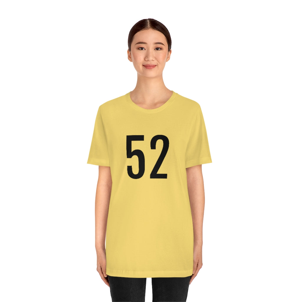 T-Shirt with Number 52 On | Numbered Tee T-Shirt Petrova Designs