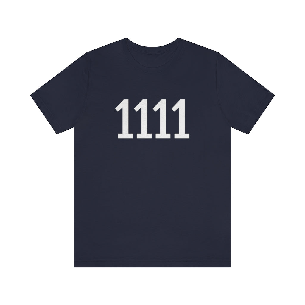 T-Shirt with Number 1111 On | Numbered Tee Navy T-Shirt Petrova Designs