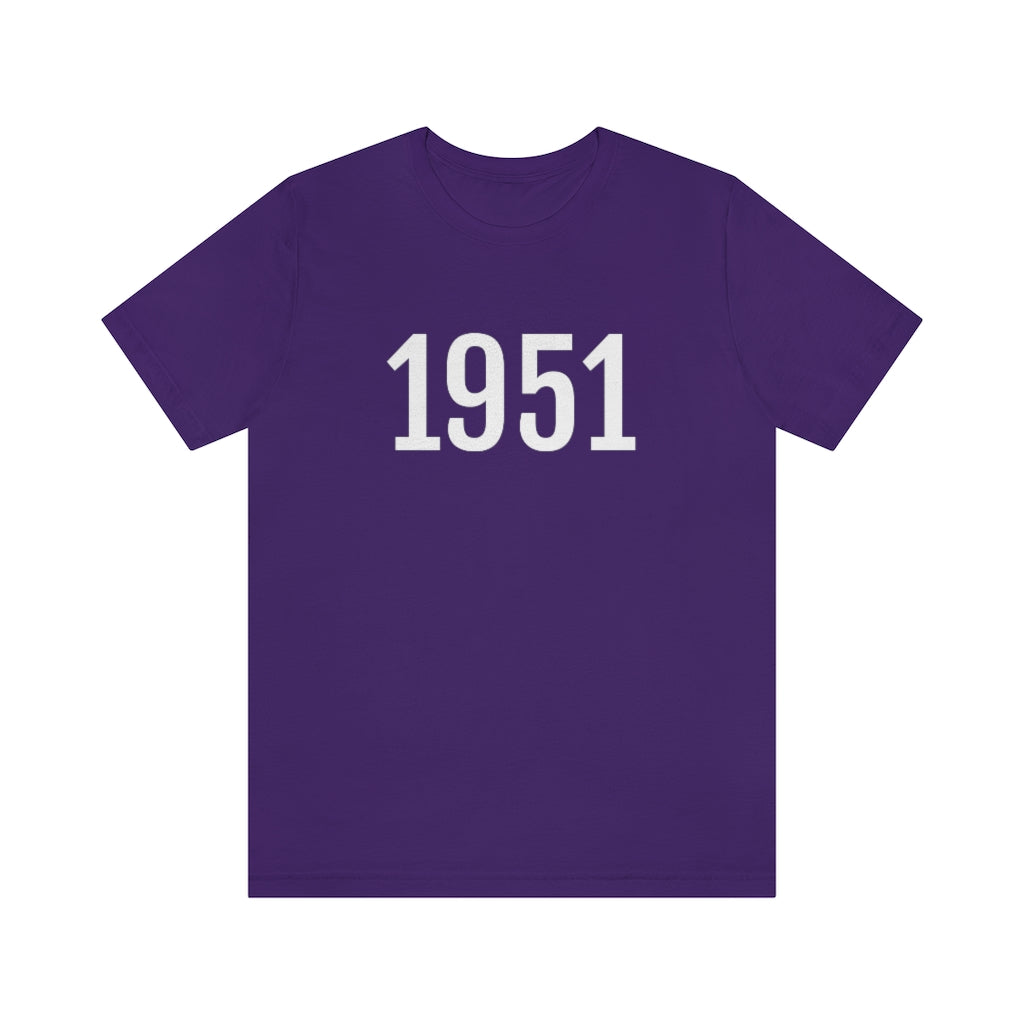 T-Shirt with Number 1951 On | Numbered Tee Team Purple T-Shirt Petrova Designs