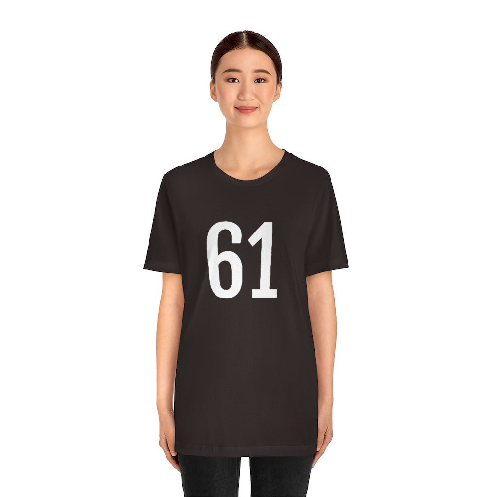 T-Shirt with Number 61 On | Numbered Tee T-Shirt Petrova Designs