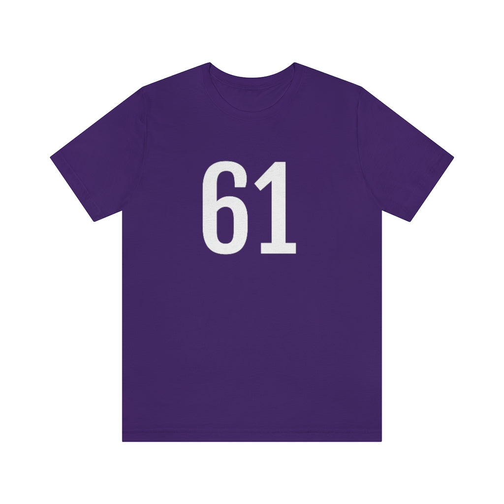 T-Shirt with Number 61 On | Numbered Tee Team Purple T-Shirt Petrova Designs