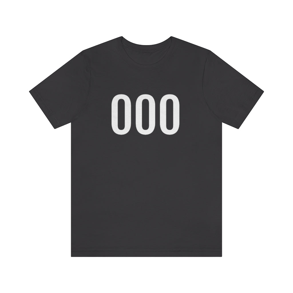 T-Shirt with Number 0 On | Numbered Tee Dark Grey T-Shirt Petrova Designs