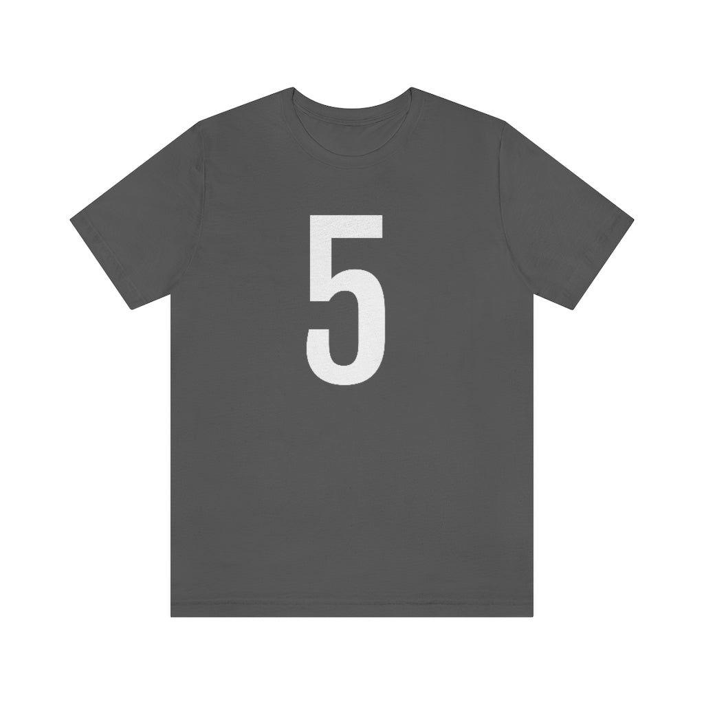 T-Shirt with Number 5 On | Numbered Tee Asphalt T-Shirt Petrova Designs