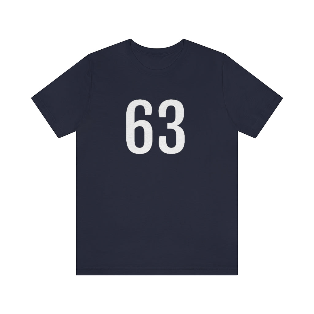 T-Shirt with Number 63 On | Numbered Tee Navy T-Shirt Petrova Designs