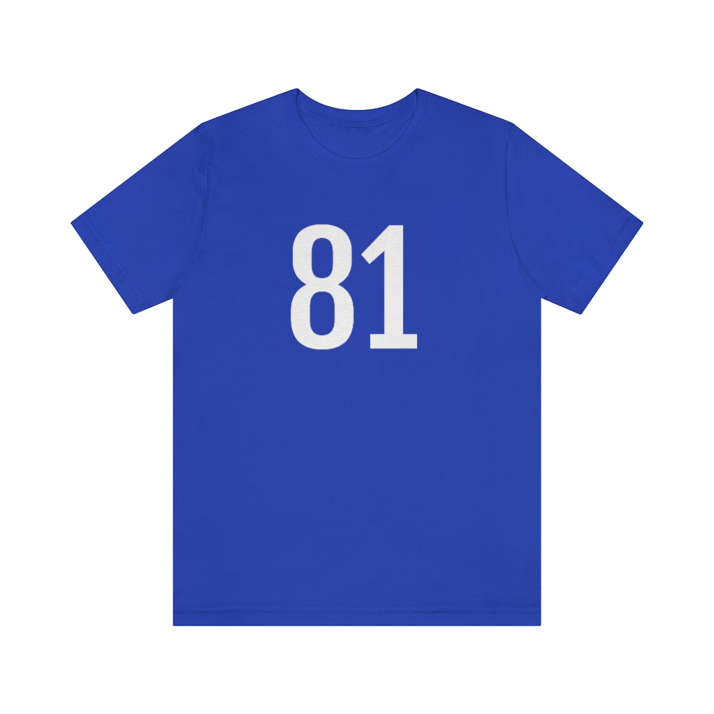 T-Shirt with Number 81 On | Numbered Tee True Royal T-Shirt Petrova Designs