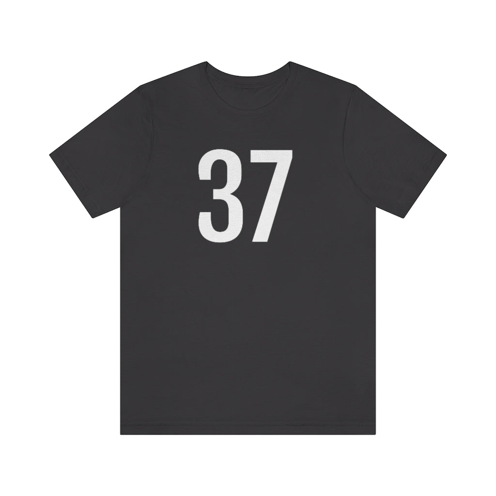 T-Shirt with Number 37 On | Numbered Tee Dark Grey T-Shirt Petrova Designs