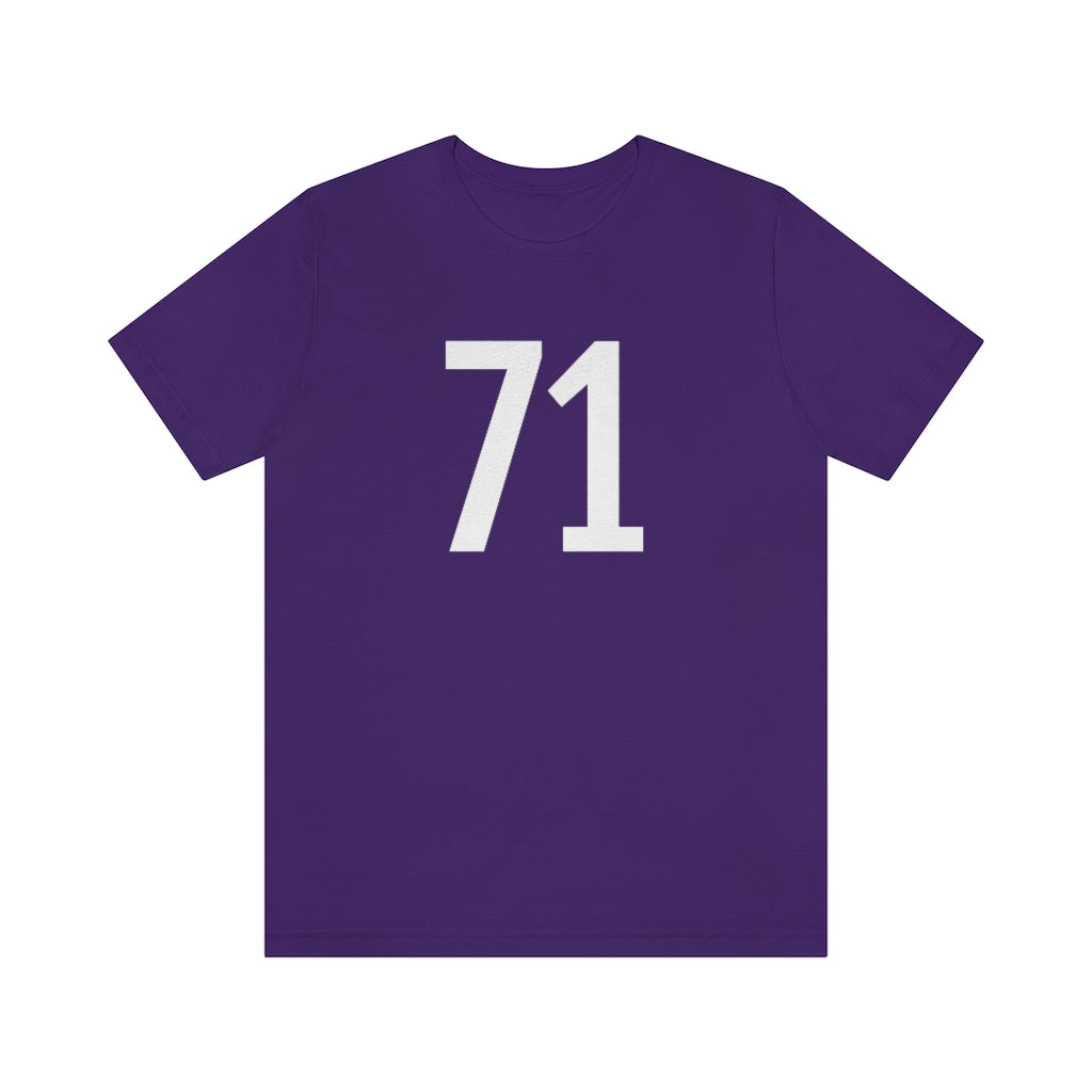 T-Shirt with Number 71 On | Numbered Tee Team Purple T-Shirt Petrova Designs