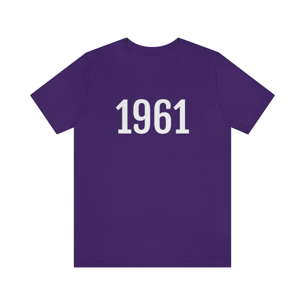 T-Shirt with Number 1961 On | Numbered Tee Team Purple T-Shirt Petrova Designs