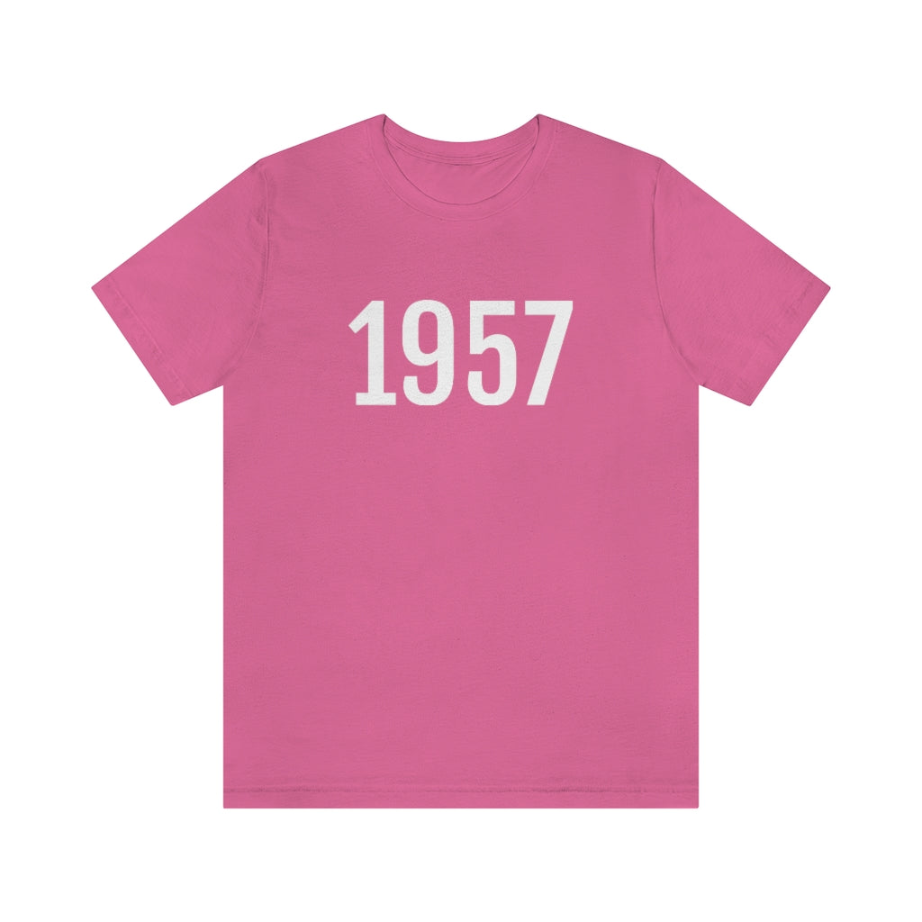 T-Shirt with Number 1957 On | Numbered Tee Charity Pink T-Shirt Petrova Designs