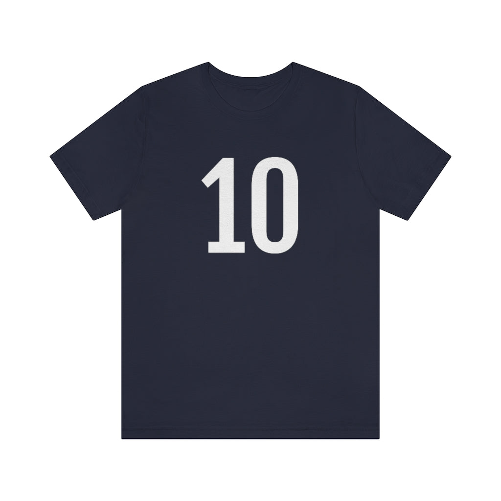 T-Shirt with Number 10 On | Numbered Tee Navy T-Shirt Petrova Designs