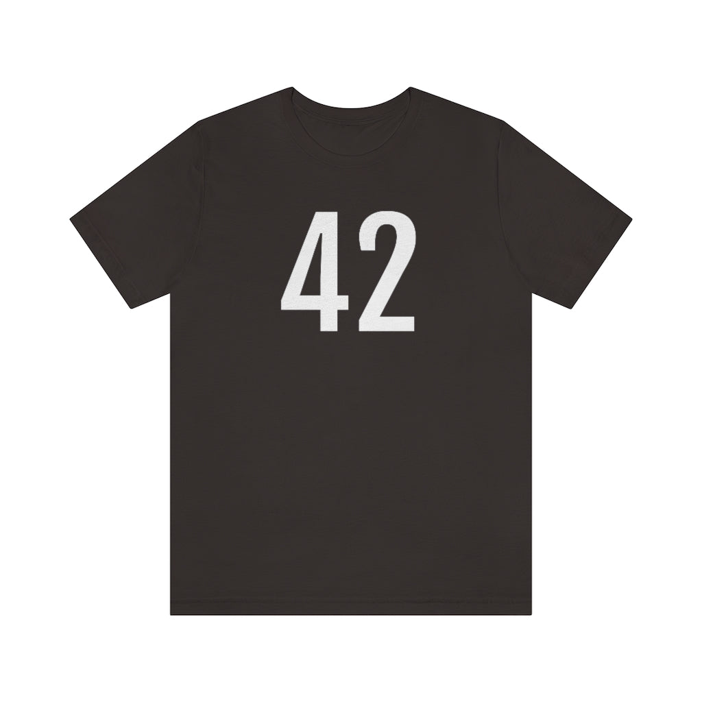 T-Shirt with Number 42 On | Numbered Tee Brown T-Shirt Petrova Designs