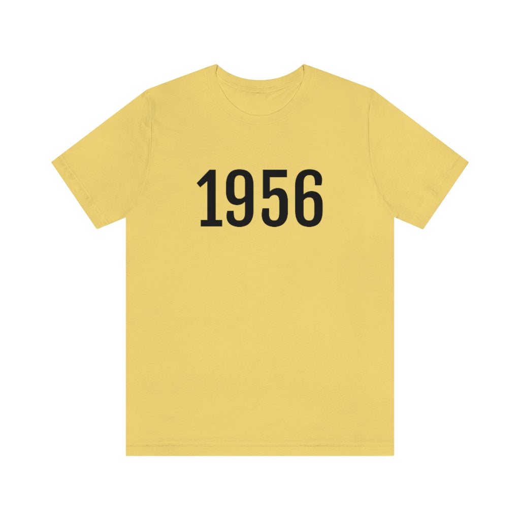 T-Shirt with Number 1956 On | Numbered Tee Yellow T-Shirt Petrova Designs