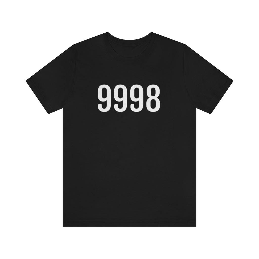 T-Shirt with Number 9998 On | Numbered Tee Black T-Shirt Petrova Designs