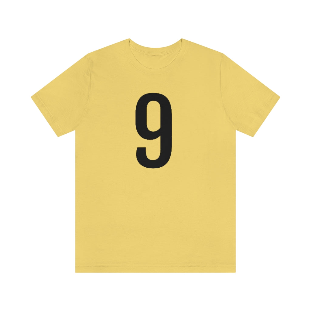 T-Shirt with Number 9 On | Numbered Tee Yellow T-Shirt Petrova Designs
