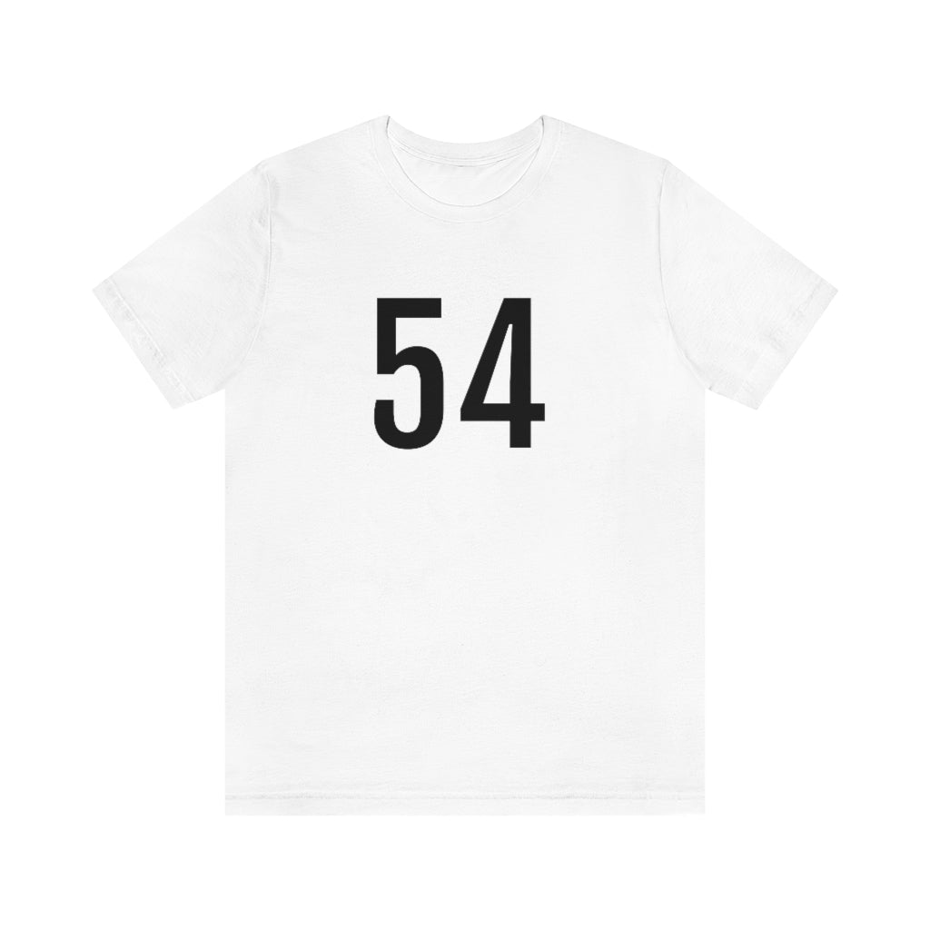 T-Shirt with Number 54 On | Numbered Tee White T-Shirt Petrova Designs