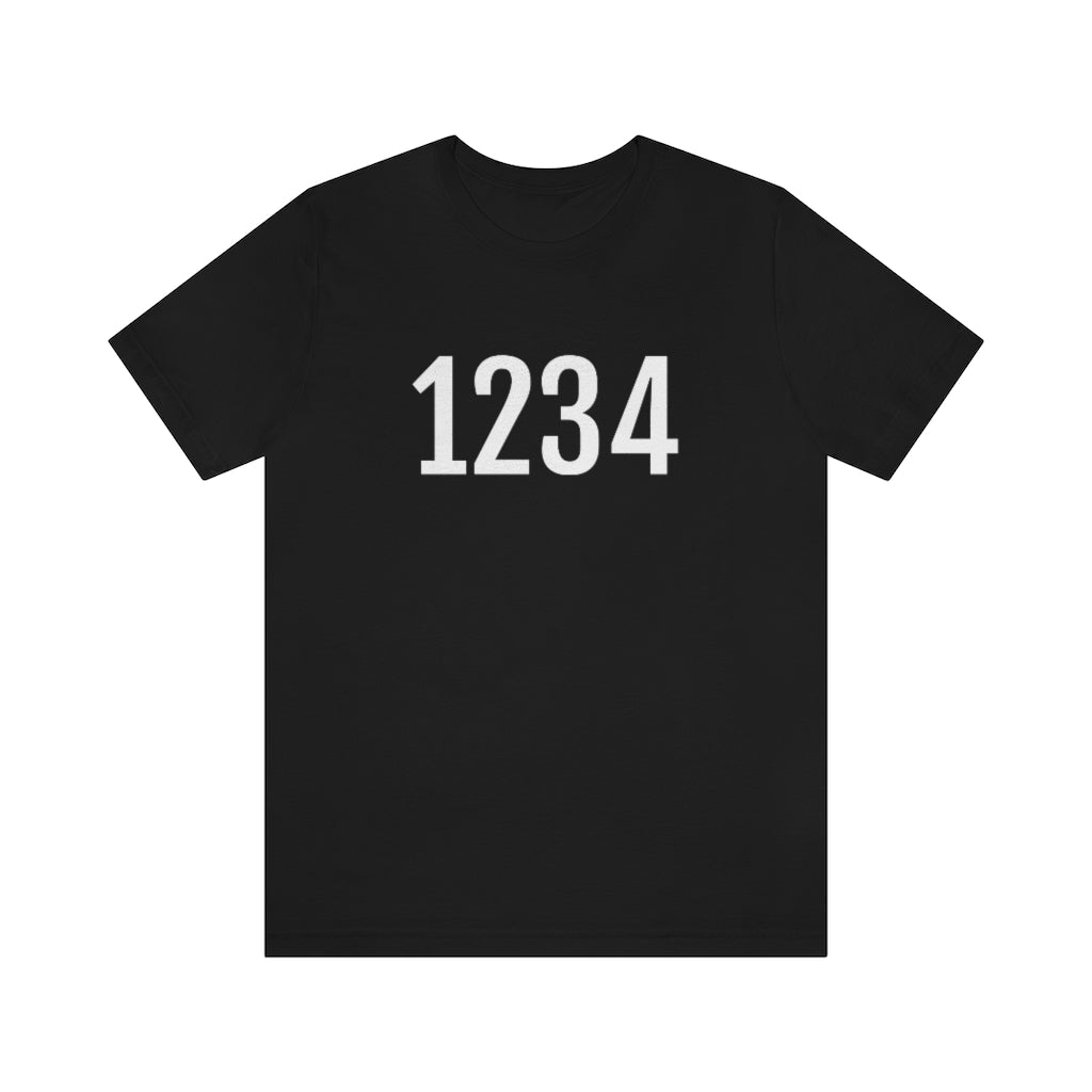 T-Shirt with Number 1234 On | Numbered Tee Black T-Shirt Petrova Designs