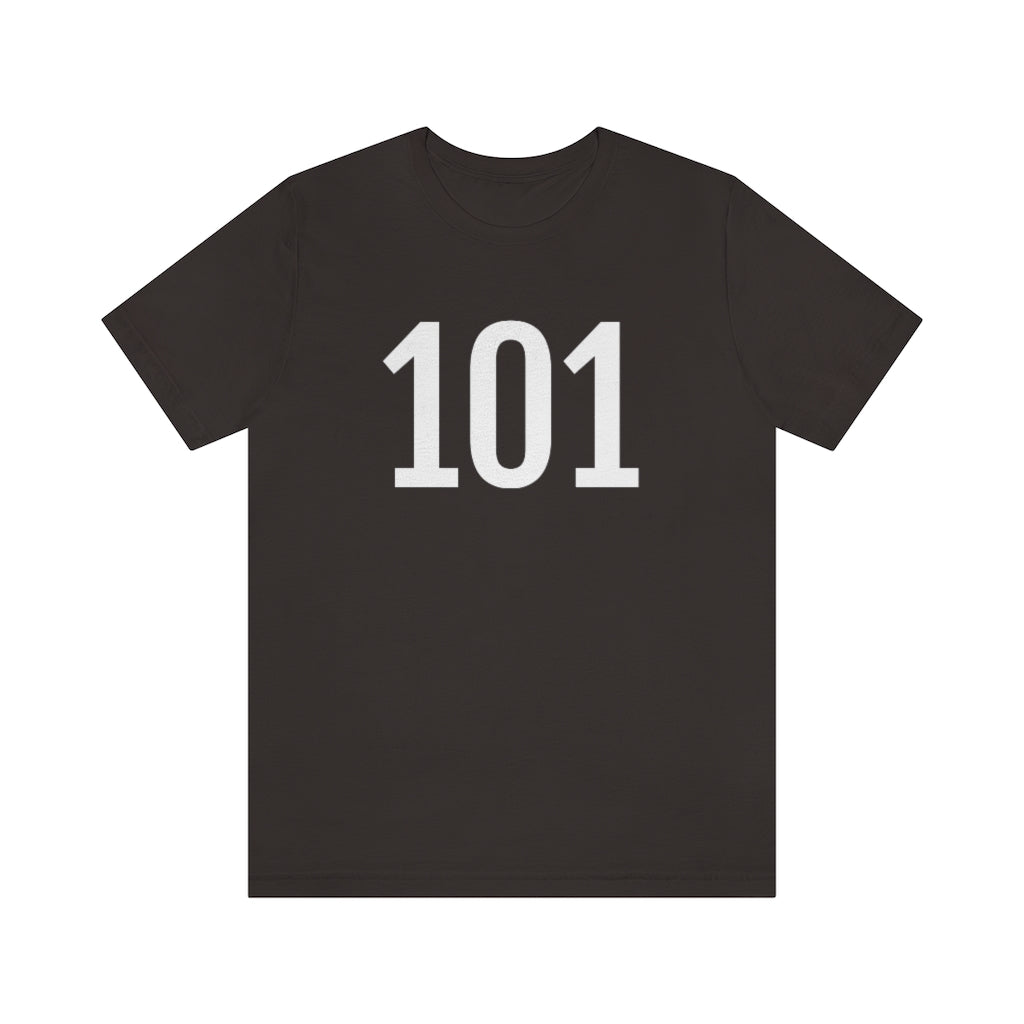 T-Shirt with Number 101 On | Numbered Tee Brown T-Shirt Petrova Designs