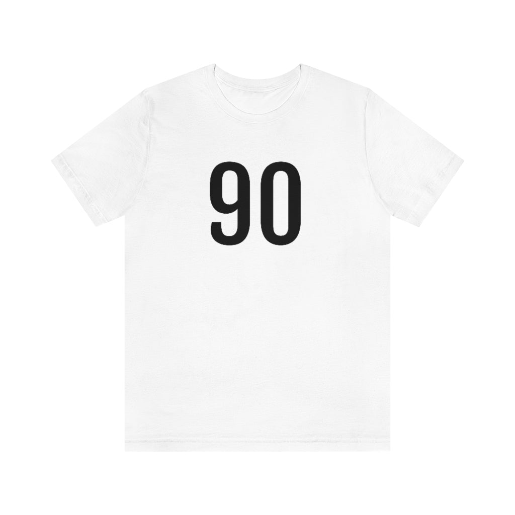 T-Shirt with Number 90 On | Numbered Tee White T-Shirt Petrova Designs