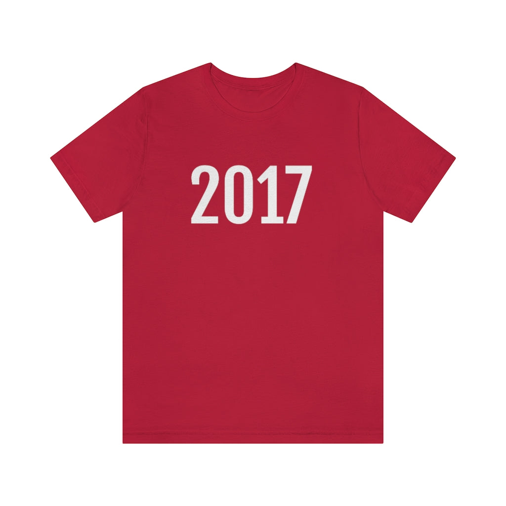 T-Shirt with Number 2017 On | Numbered Tee Red T-Shirt Petrova Designs