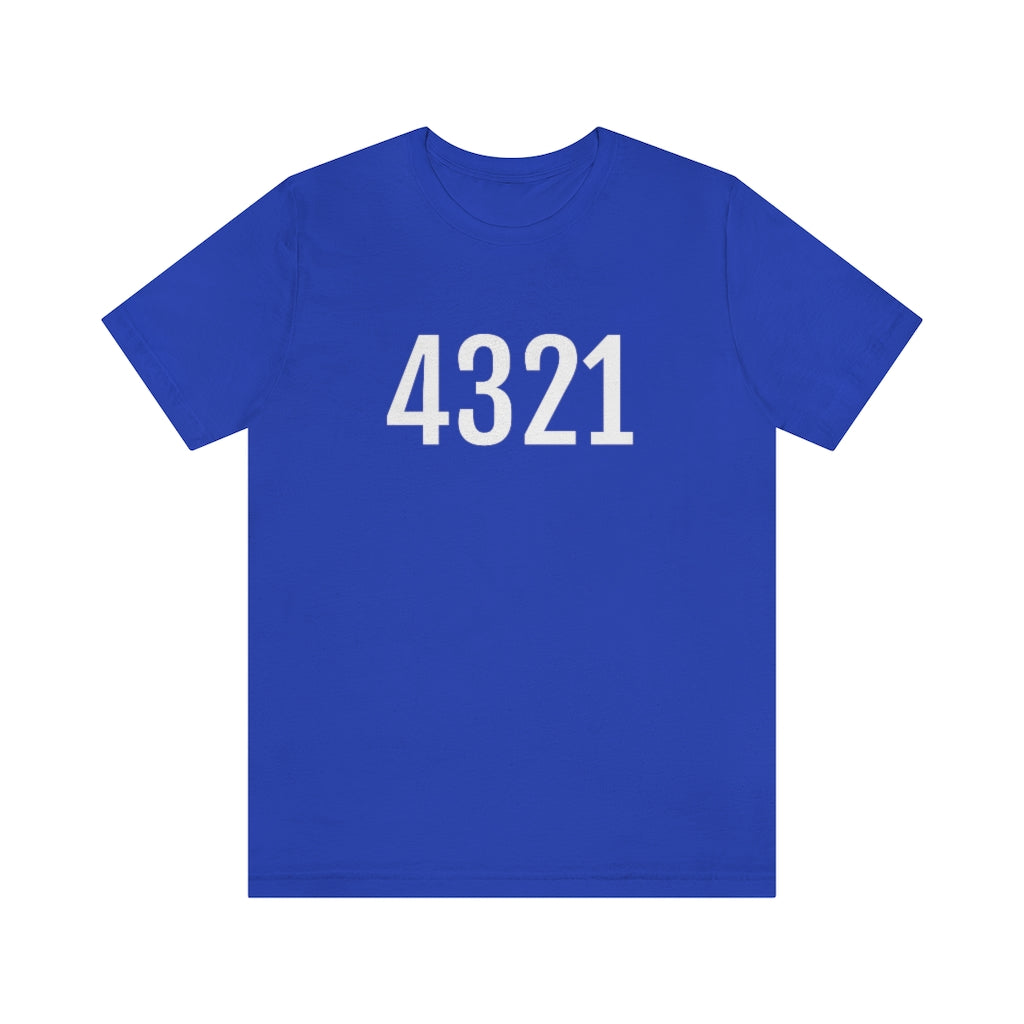 T-Shirt with Number 4321 On | Numbered Tee True Royal T-Shirt Petrova Designs