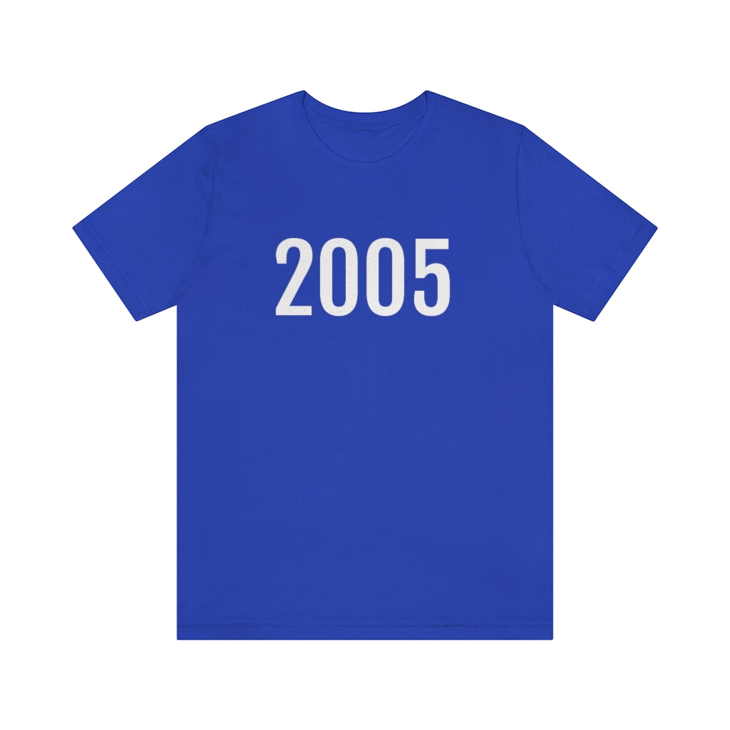 T-Shirt with Number 2005 On | Numbered Tee True Royal T-Shirt Petrova Designs