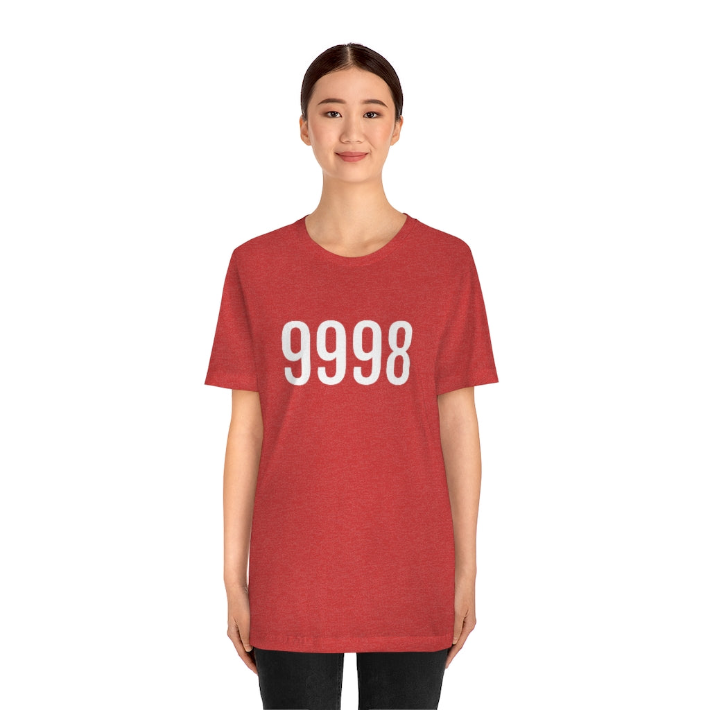 T-Shirt with Number 9998 On | Numbered Tee T-Shirt Petrova Designs