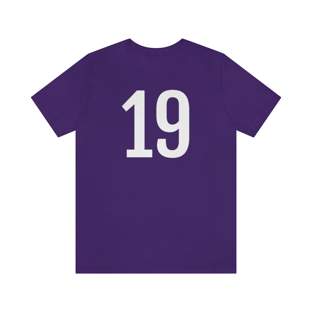 T-Shirt with Number 19 On | Numbered Tee Team Purple T-Shirt Petrova Designs